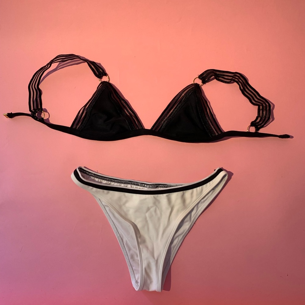 black and white bikini